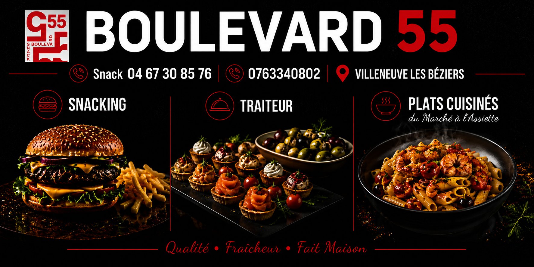 Boulevard 55, Snack-Bar à Villeneuve-lès-Béziers